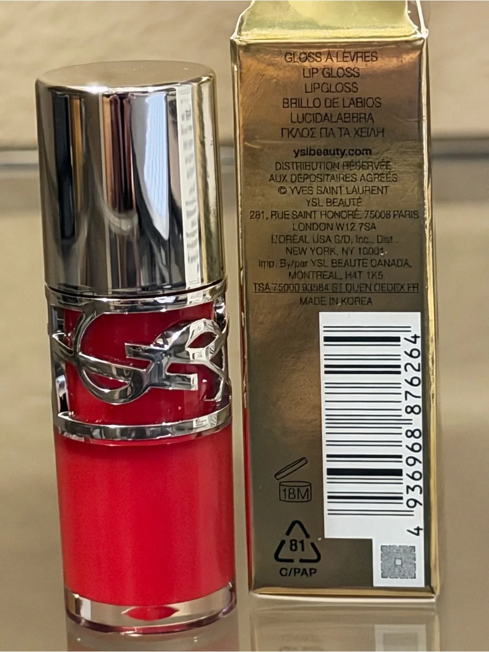 Yves Saint Laurent LoveShine Plumping Lip Oil Gloss in Bright Strawberry Red
